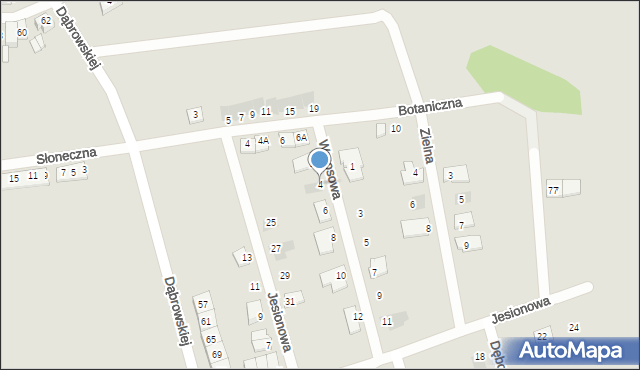 Radzionków, Wrzosowa, 4, mapa Radzionków