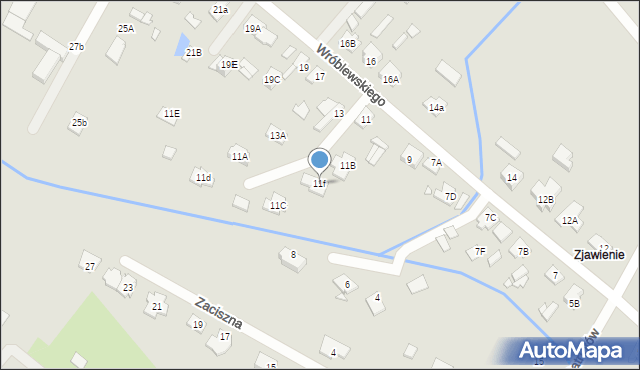 Radzymin, Wróblewskiego Zygmunta, gen., 11f, mapa Radzymin