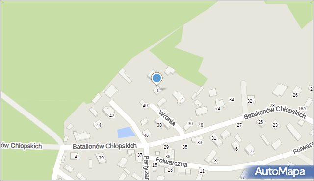 Radzymin, Wronia, 4, mapa Radzymin