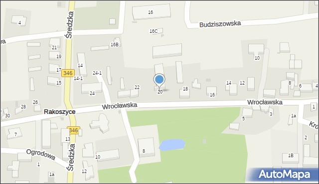 Rakoszyce, Wrocławska, 20, mapa Rakoszyce