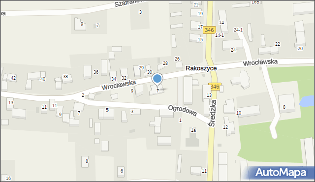 Rakoszyce, Wrocławska, 7, mapa Rakoszyce