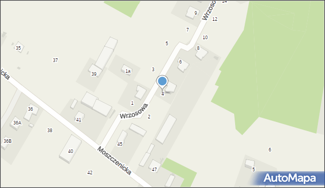 Raków, Wrzosowa, 4, mapa Raków