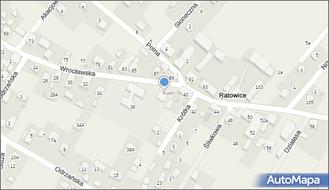 Ratowice, Wrocławska, 38, mapa Ratowice