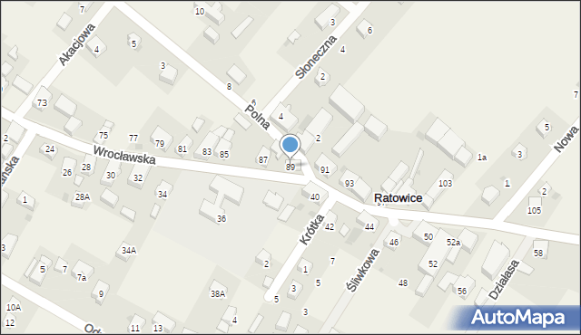 Ratowice, Wrocławska, 89, mapa Ratowice