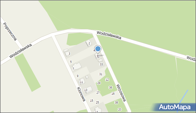 Rogów, Wrzosowa, 6, mapa Rogów