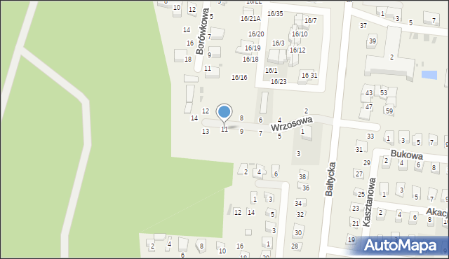 Rowy, Wrzosowa, 11, mapa Rowy
