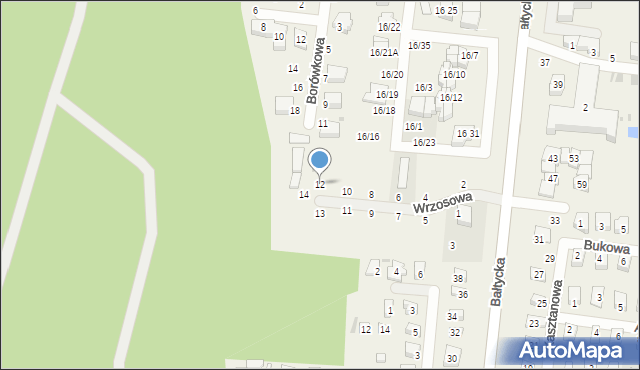 Rowy, Wrzosowa, 12, mapa Rowy
