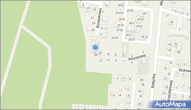 Rowy, Wrzosowa, 14, mapa Rowy