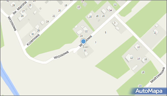 Ruda, Wrzosowa, 13, mapa Ruda