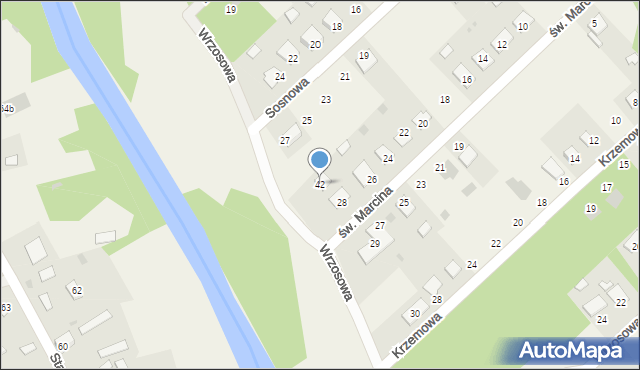 Ruda, Wrzosowa, 42, mapa Ruda