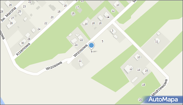 Ruda, Wrzosowa, 7, mapa Ruda