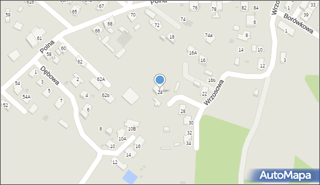 Ruda Śląska, Wrzosowa, 24, mapa Rudy Śląskiej