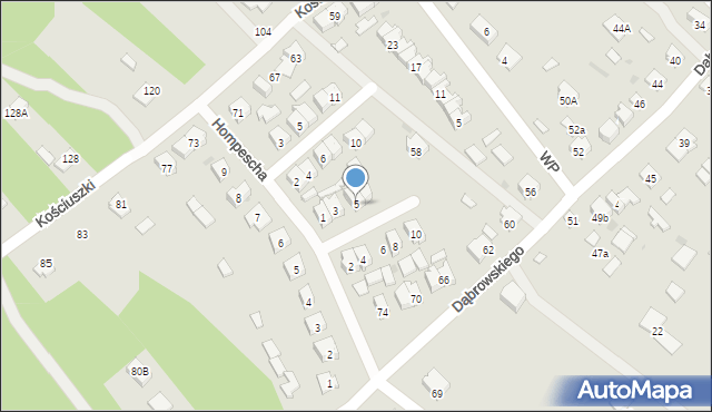 Rudnik nad Sanem, Wrzosowa, 5, mapa Rudnik nad Sanem