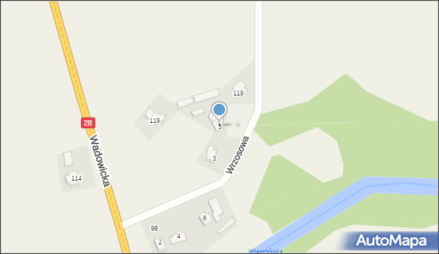 Rudze, Wrzosowa, 5, mapa Rudze