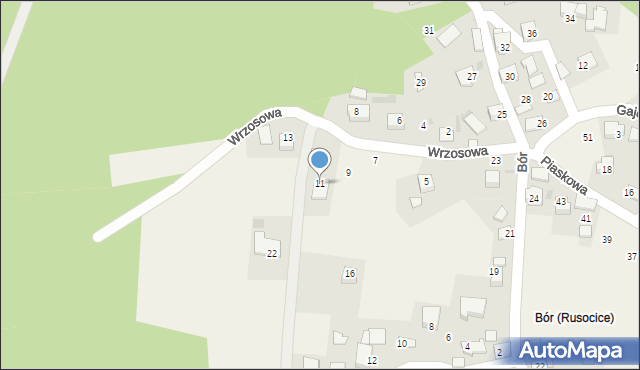 Rusocice, Wrzosowa, 11, mapa Rusocice