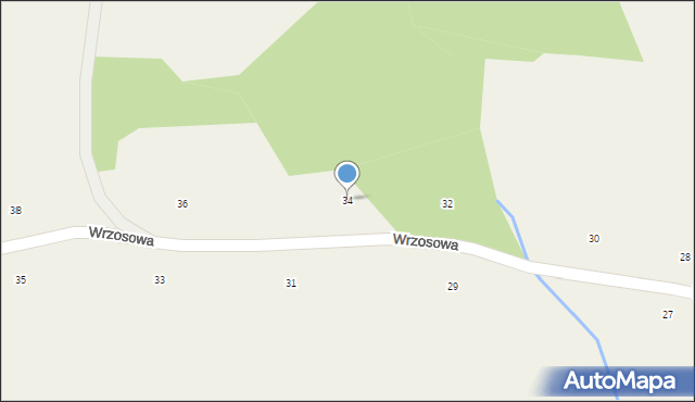 Rybna, Wrzosowa, 34, mapa Rybna
