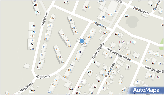 Rybnik, Wrębowa, 3a, mapa Rybnika