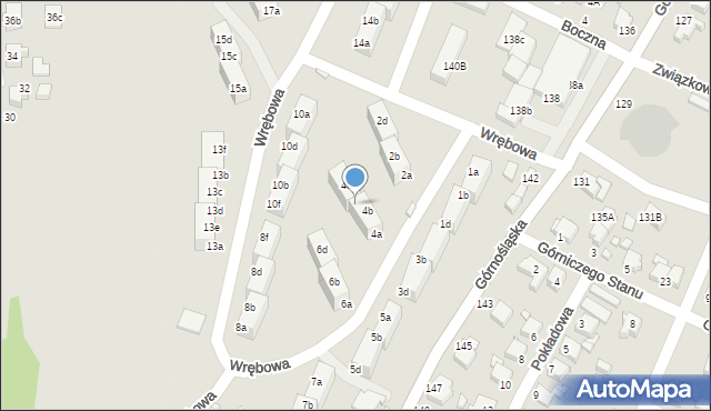 Rybnik, Wrębowa, 4c, mapa Rybnika