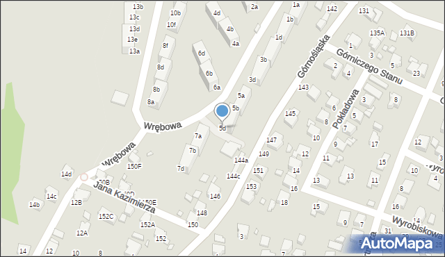 Rybnik, Wrębowa, 5d, mapa Rybnika