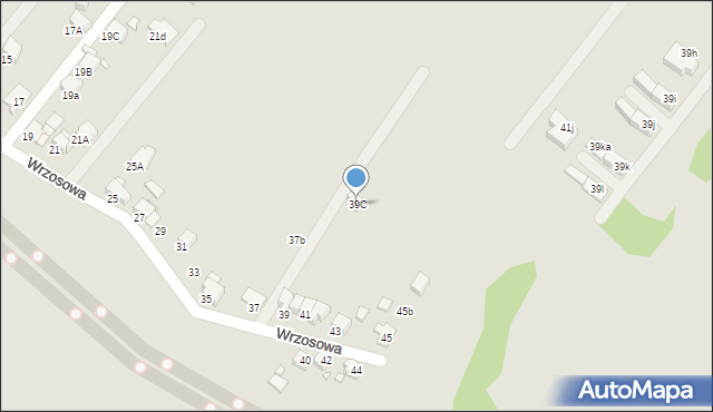 Rybnik, Wrzosowa, 39C, mapa Rybnika