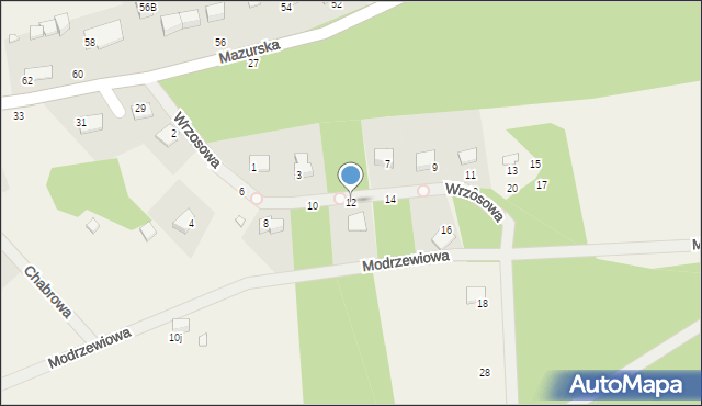 Rydzewo, Wrzosowa, 12, mapa Rydzewo