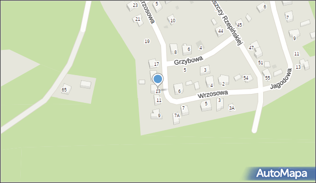 Rzepin, Wrzosowa, 13, mapa Rzepin