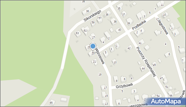 Rzepin, Wrzosowa, 23, mapa Rzepin