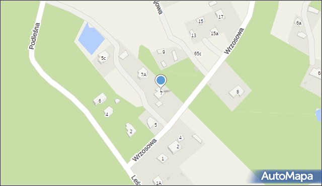 Sade Budy, Wrzosowa, 7, mapa Sade Budy
