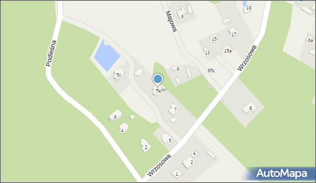 Sade Budy, Wrzosowa, 7A, mapa Sade Budy