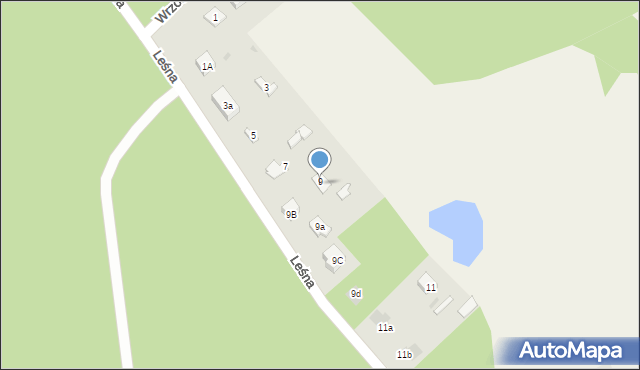 Sade Budy, Wrzosowa, 9, mapa Sade Budy