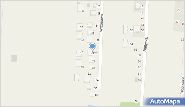 Sarbinowo, Wrzosowa, 44, mapa Sarbinowo