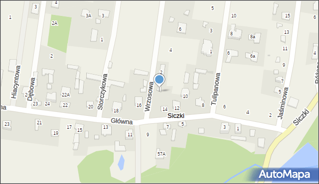 Siczki, Wrzosowa, 2a, mapa Siczki