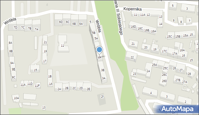 Siemianowice Śląskie, Wróbla Hermana, 4A, mapa Siemianowice Śląskie