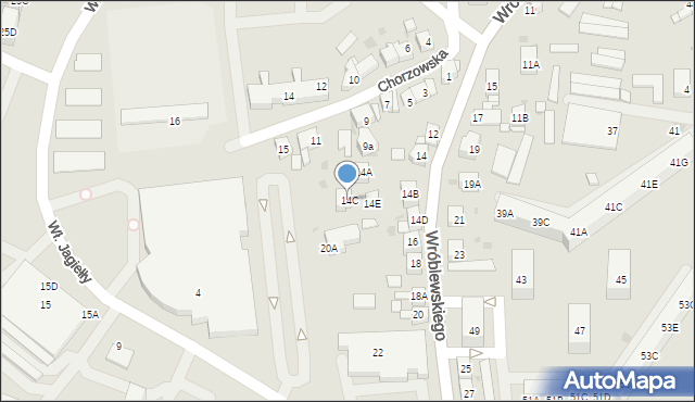 Siemianowice Śląskie, Wróblewskiego Walerego, gen., 14C, mapa Siemianowice Śląskie