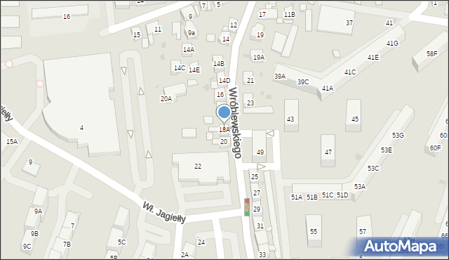 Siemianowice Śląskie, Wróblewskiego Walerego, gen., 18A, mapa Siemianowice Śląskie