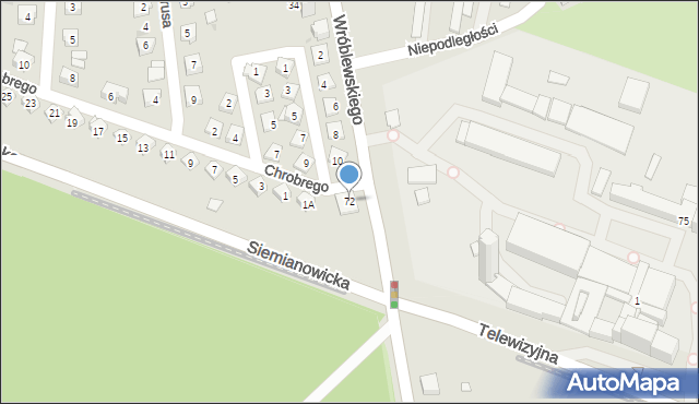 Siemianowice Śląskie, Wróblewskiego Walerego, gen., 72, mapa Siemianowice Śląskie