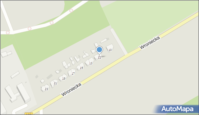 Sieraków, Wroniecka, 11, mapa Sieraków