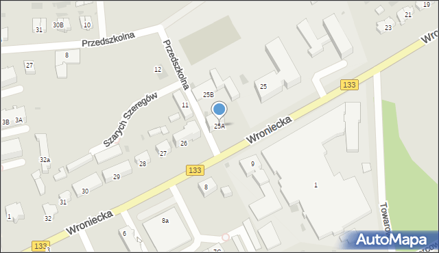 Sieraków, Wroniecka, 25A, mapa Sieraków