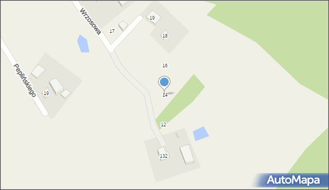 Sierakowice, Wrzosowa, 14, mapa Sierakowice