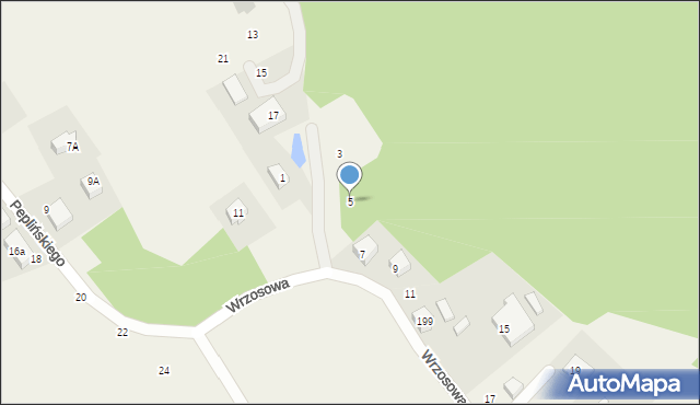 Sierakowice, Wrzosowa, 5, mapa Sierakowice