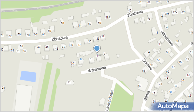 Siewierz, Wrzosowa, 4, mapa Siewierz