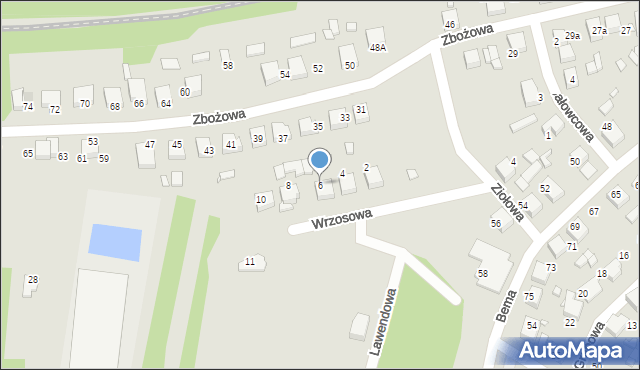 Siewierz, Wrzosowa, 6, mapa Siewierz