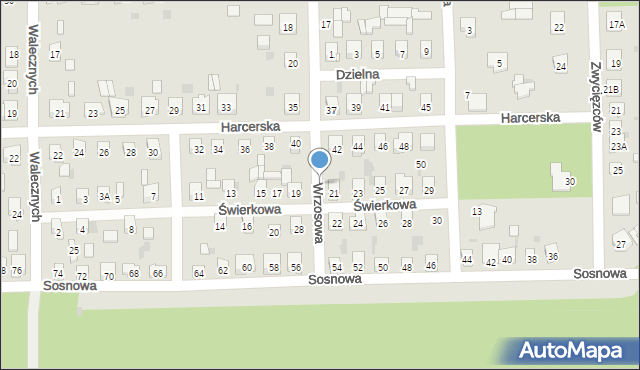 Skarżysko-Kamienna, Wrzosowa, 23, mapa Skarżysko-Kamienna