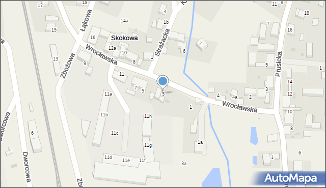 Skokowa, Wrocławska, 3, mapa Skokowa