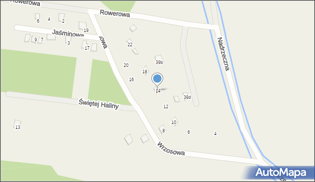 Słajszewo, Wrzosowa, 14, mapa Słajszewo