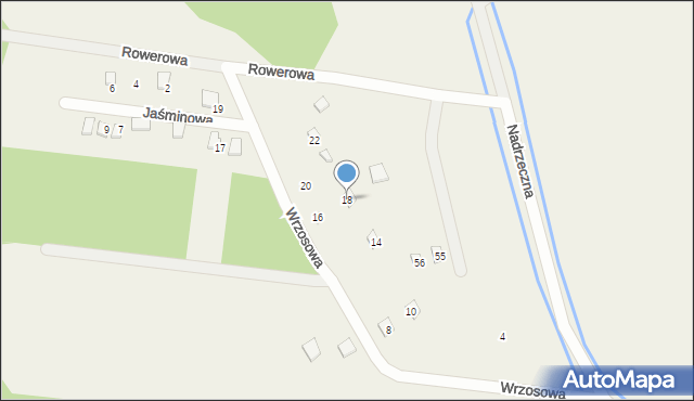 Słajszewo, Wrzosowa, 18, mapa Słajszewo