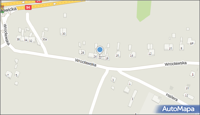 Sławków, Wrocławska, 22, mapa Sławków