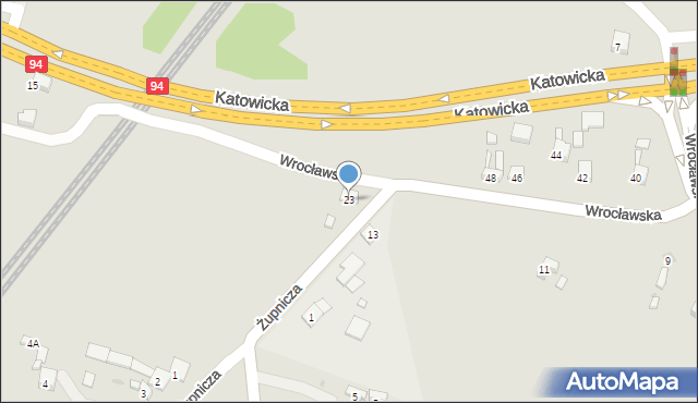 Sławków, Wrocławska, 23, mapa Sławków