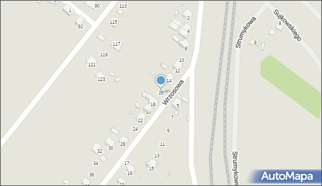 Sławków, Wrzosowa, 16, mapa Sławków