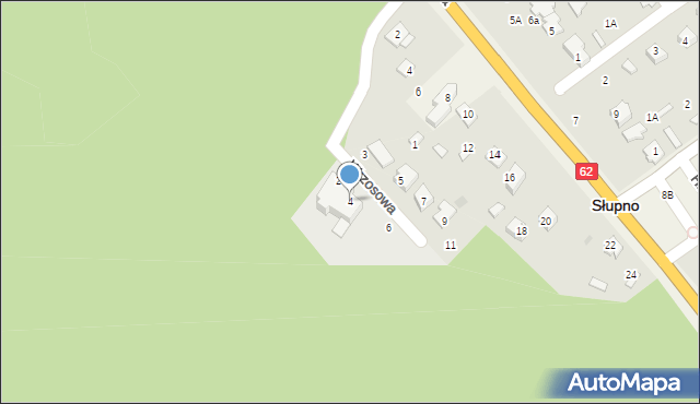 Słupno, Wrzosowa, 4, mapa Słupno